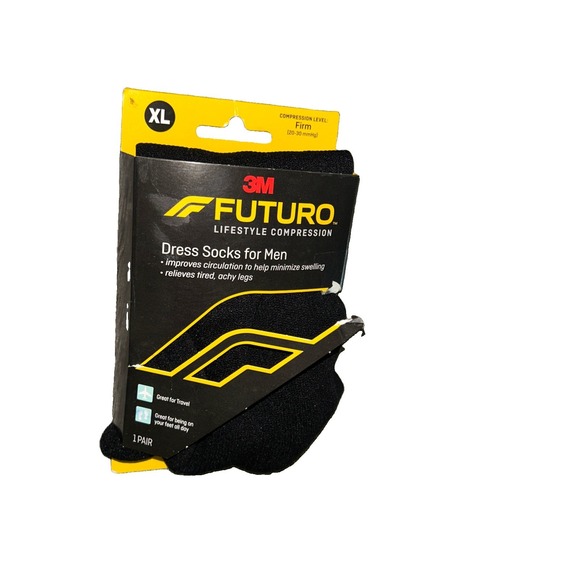 3M Other - 1 Pair 3M FUTURO Dress Socks for Men Firm 20-30mmHg (Black) X-Large Compression
